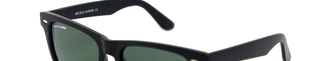 Buy Micelo Martin Unisex Green Lens & Black Wayfarer Sunglasses With UV ...