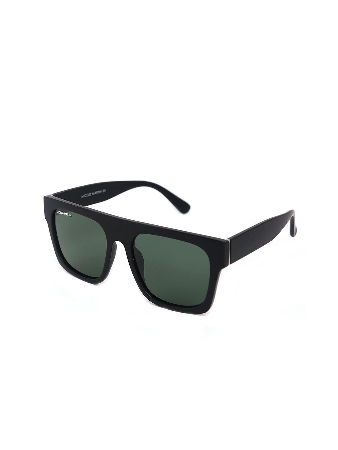 Buy Micelo Martin Men Green Lens And Black Square Sunglasses With Uv Protected Lens Sunglasses 