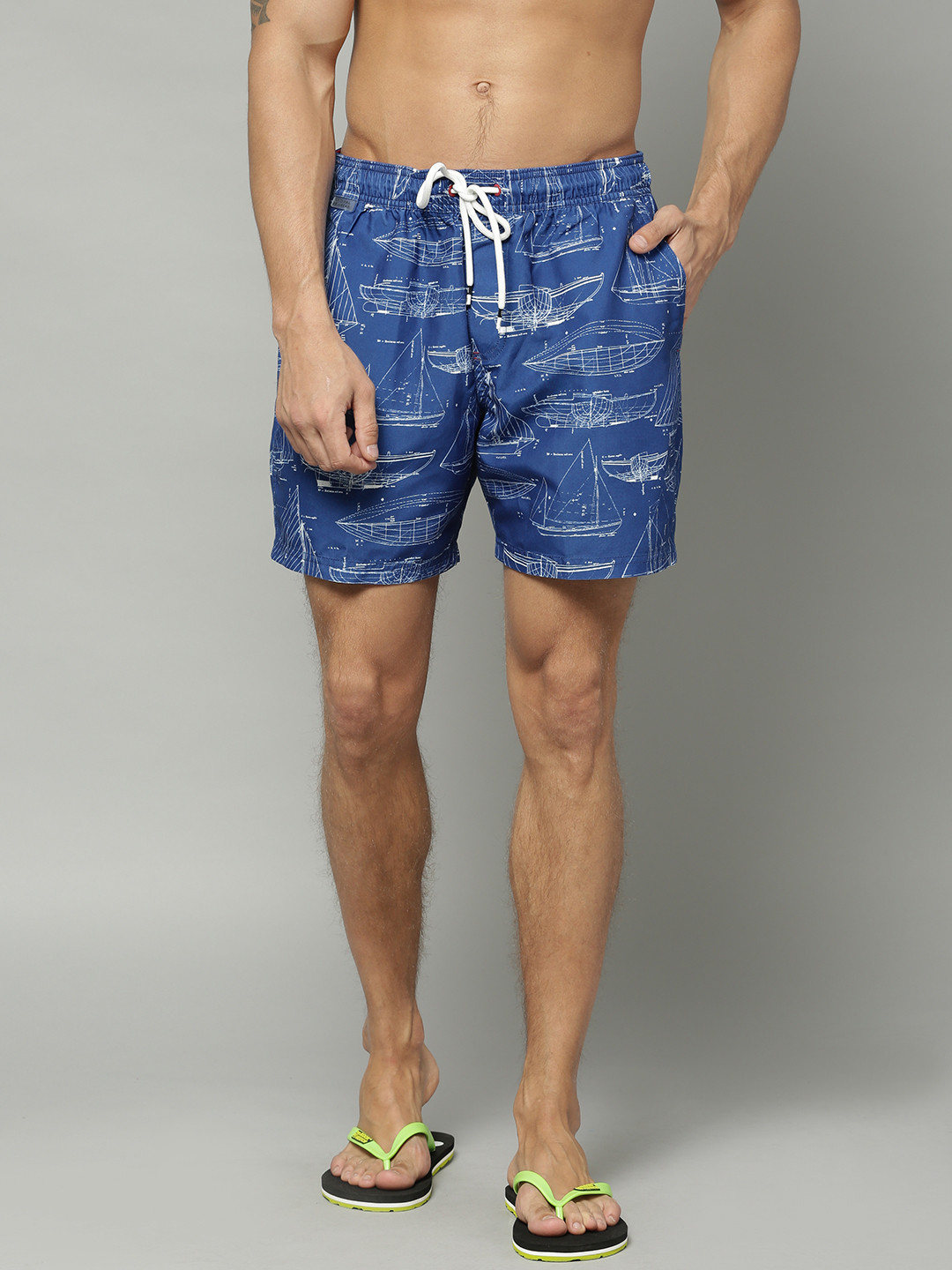 Buy Marks & Spencer Blue Printed Swim Shorts Swim Bottoms for Men