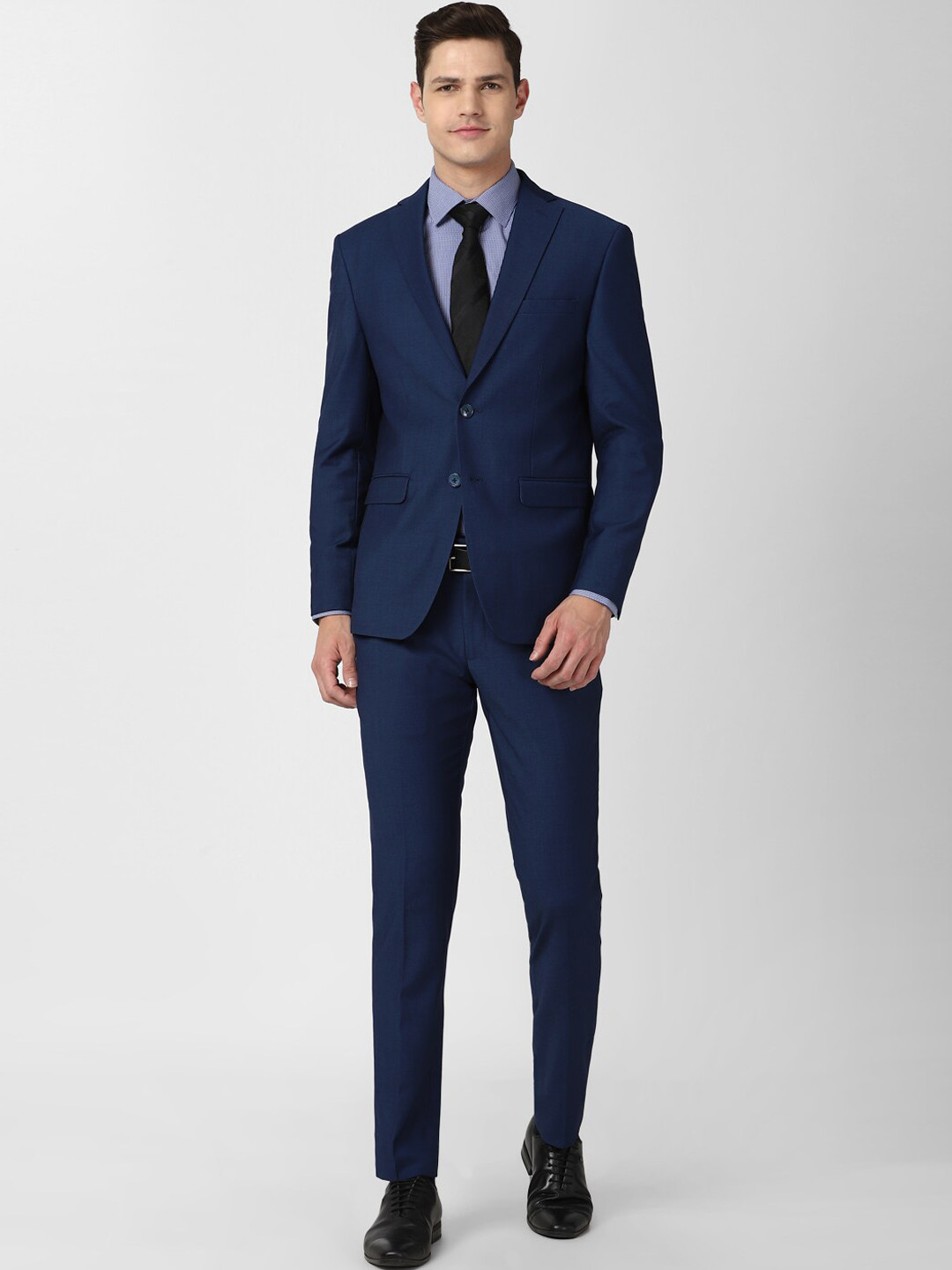 Buy Peter England Elite Men Blue Slim Fit Single Breasted 2 Piece Suit