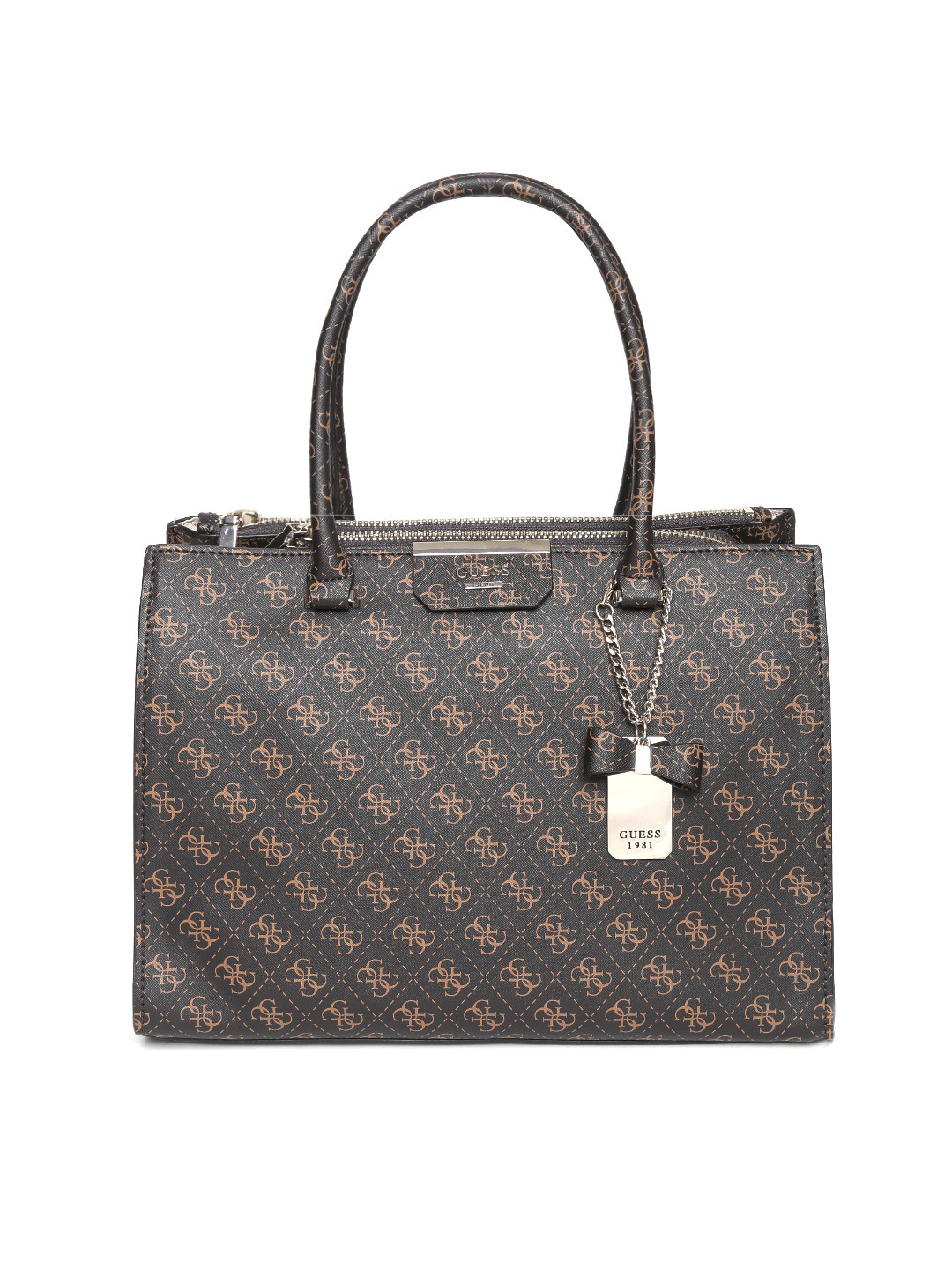 Buy GUESS Coffee Brown Logo Print Shoulder Bag Handbags for Women