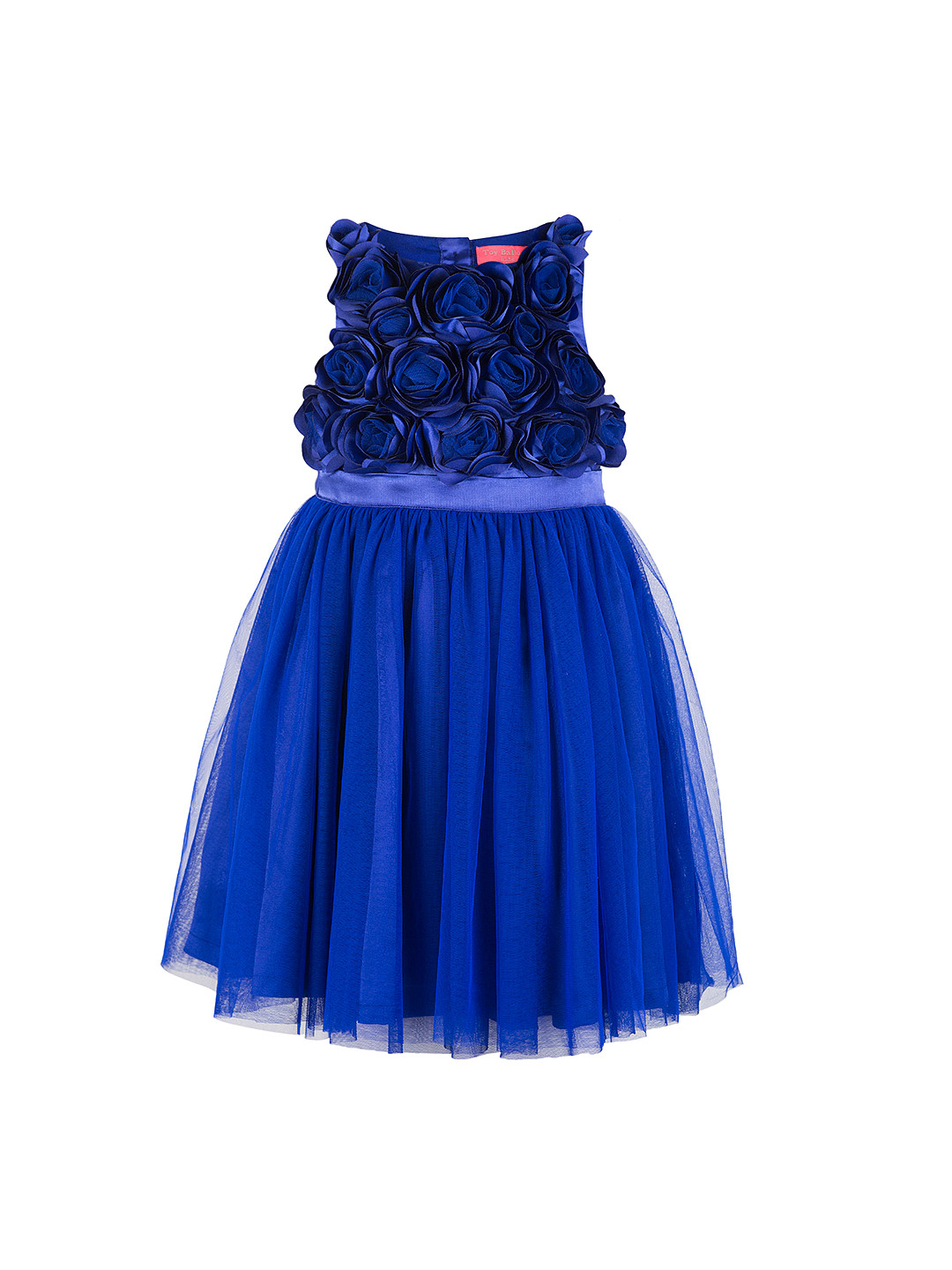 Buy Toy Balloon Kids Girls Blue Solid Fit & Flare Dress With Rosettes