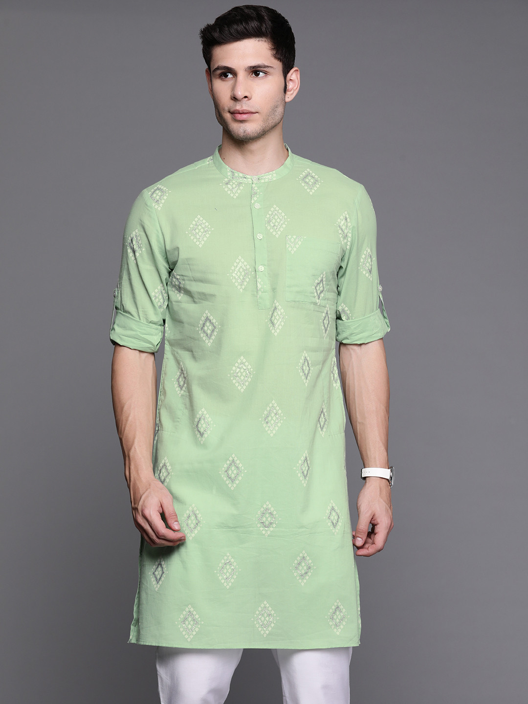 Men Ethnic Motifs Printed Pure Cotton Kurta