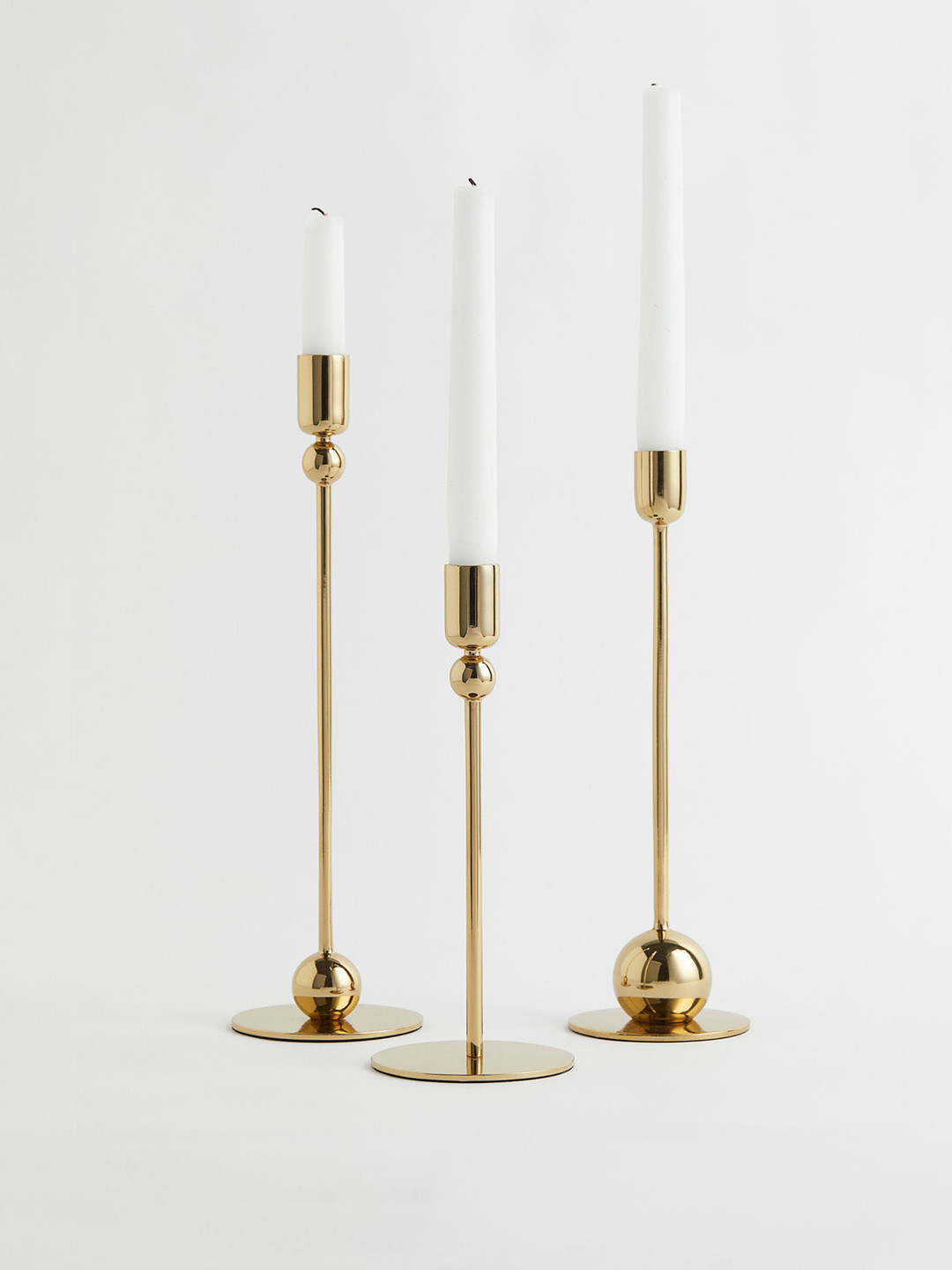 Buy H&M Gold Toned Tall Metal Candlestick Candles for Unisex 17507998