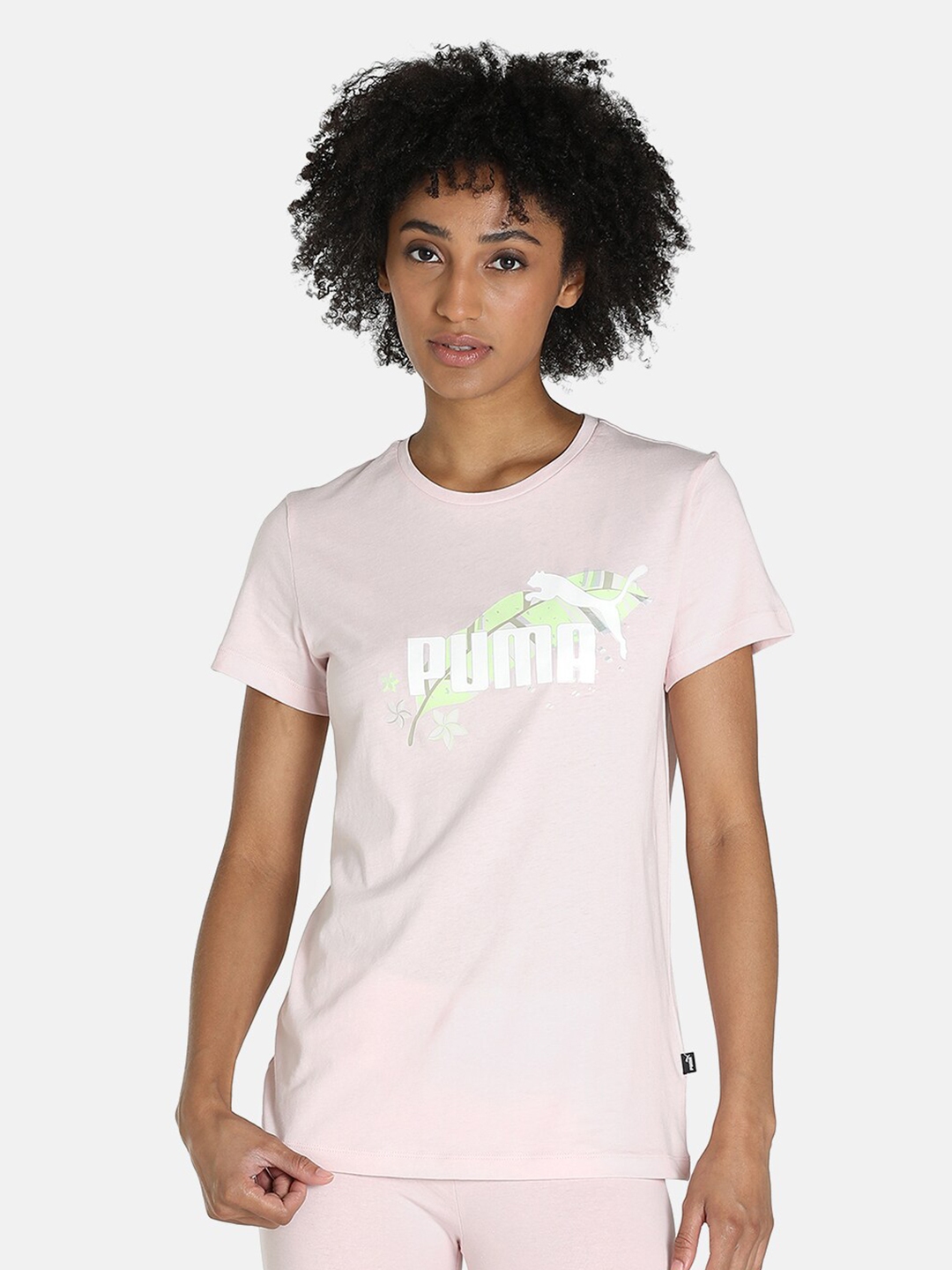 Buy Puma Women Pink Brand Logo Printed Cotton T Shirt Tshirts For Women 17515046 Myntra 