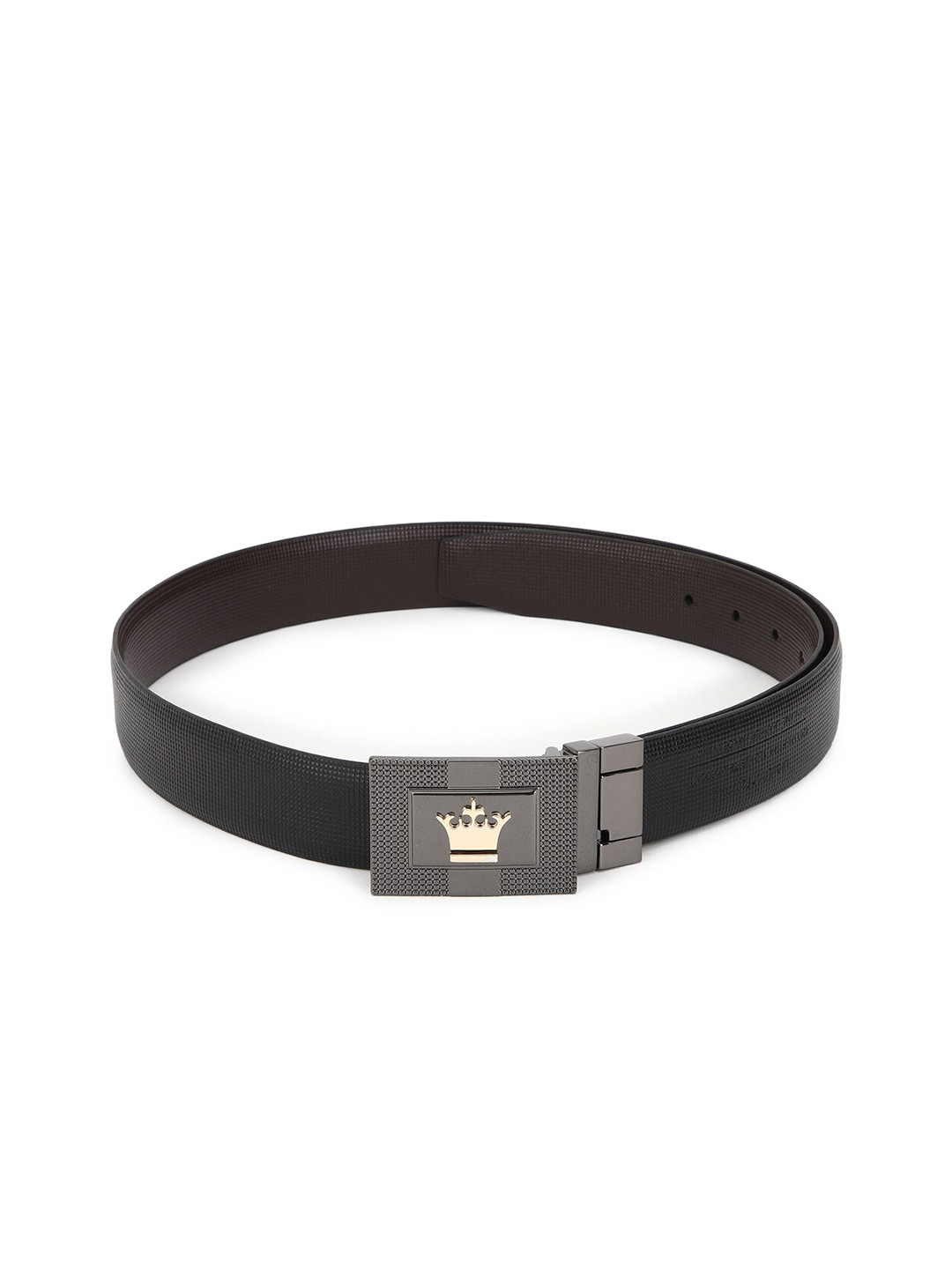Buy Louis Philippe Men Brown Textured Leather Formal Belt Belts for