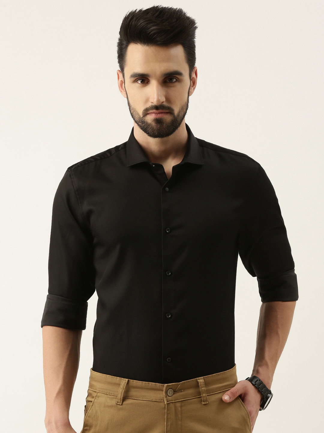 Buy Peter England Men Black Slim Fit Formal Shirt Shirts for Men