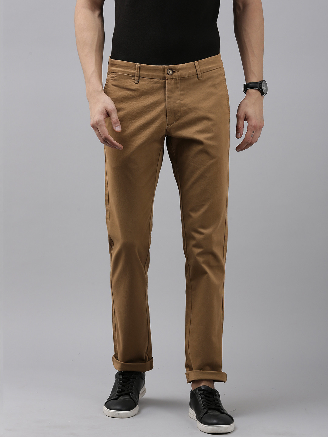 Buy U S Polo Assn Men Khaki Slim Fit Trousers Trousers for Men