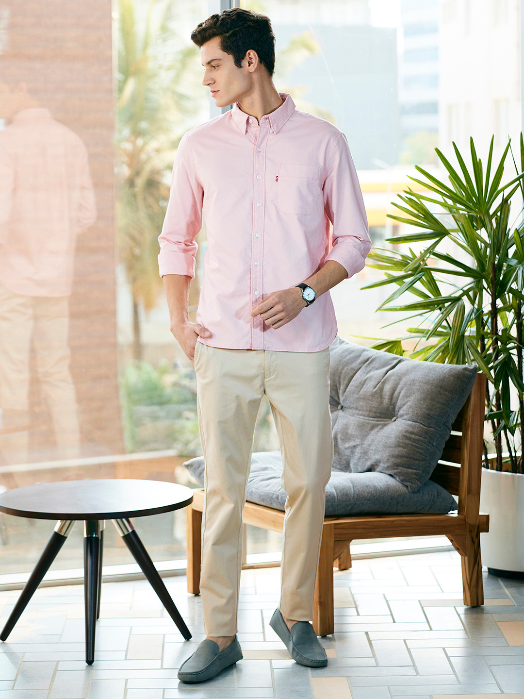 Buy U S Polo Assn Men Grey Slim Fit Trousers - Trousers for Men ...