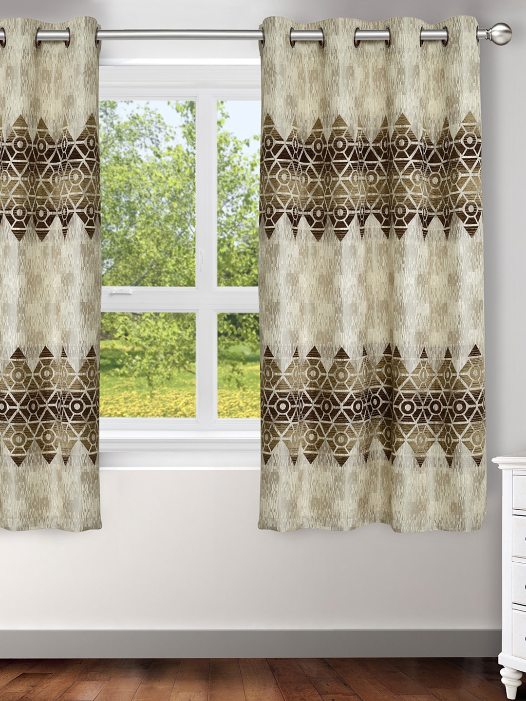 Buy Ariana Beige Amp Brown Single Patterned Regular Window