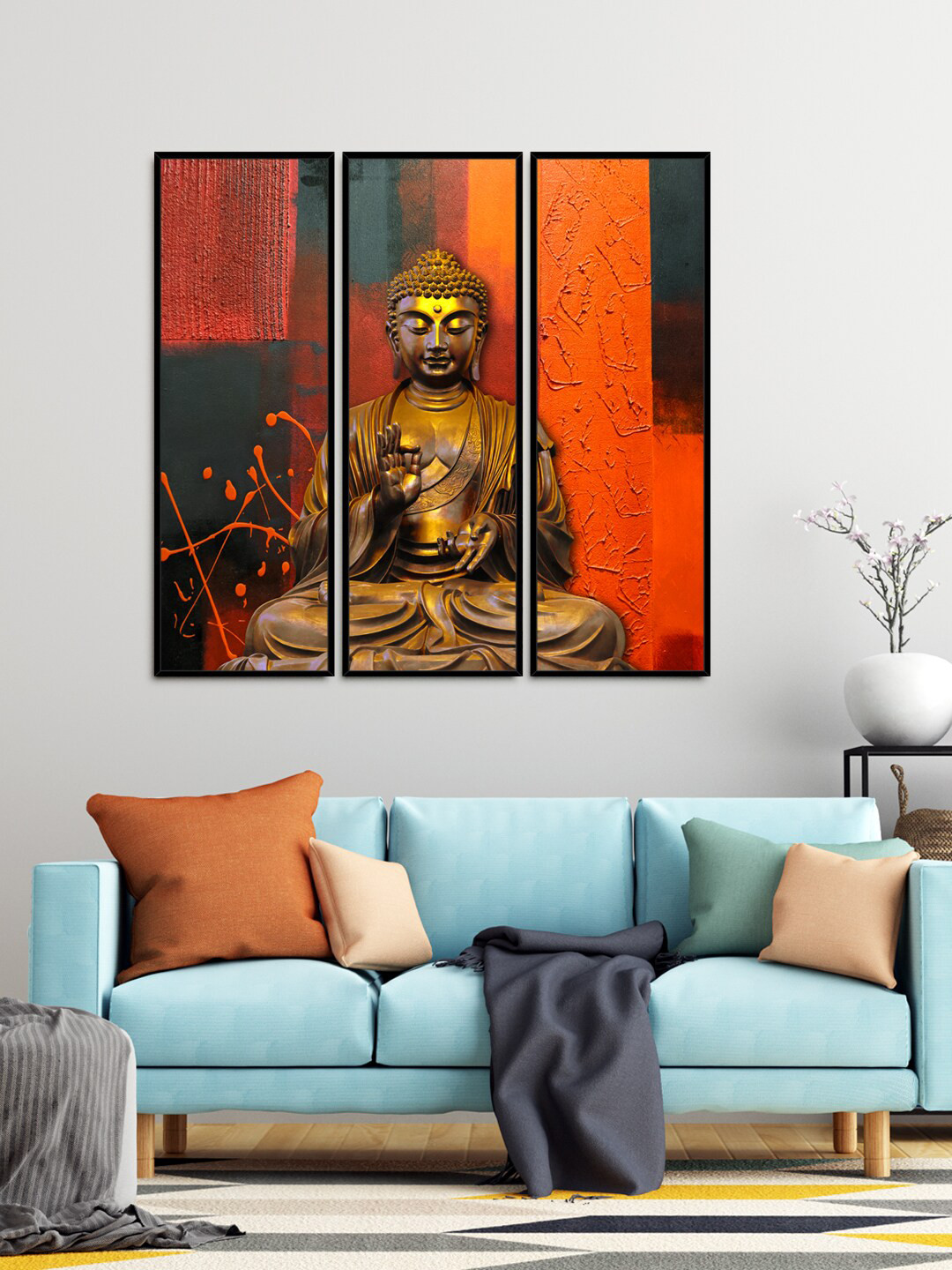 Buy 999Store Set Of 3 Lord Buddha Framed Wall Art Paintings Wall Art