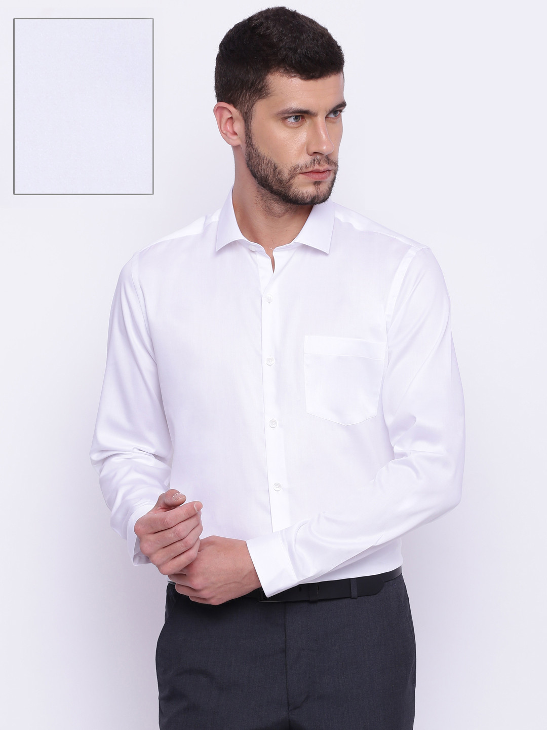 Buy CODE By Lifestyle Men White Regular Fit Solid Formal Shirt Shirts