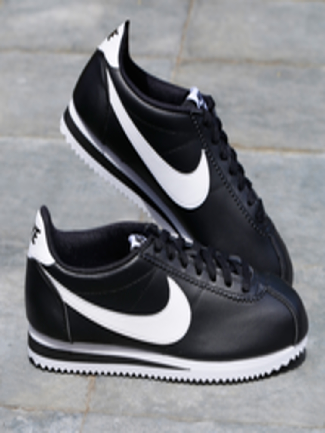 Buy Nike Women Black Solid Classic Cortez Leather Sneakers - Casual ...