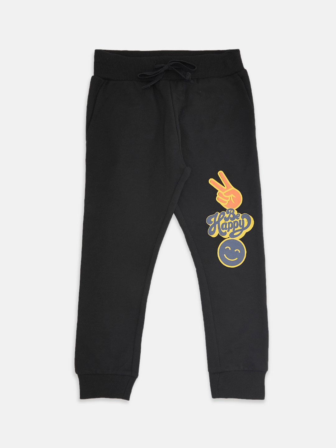 Buy Pantaloons Junior Boys Black Solid Cotton Track Pants Track Pants