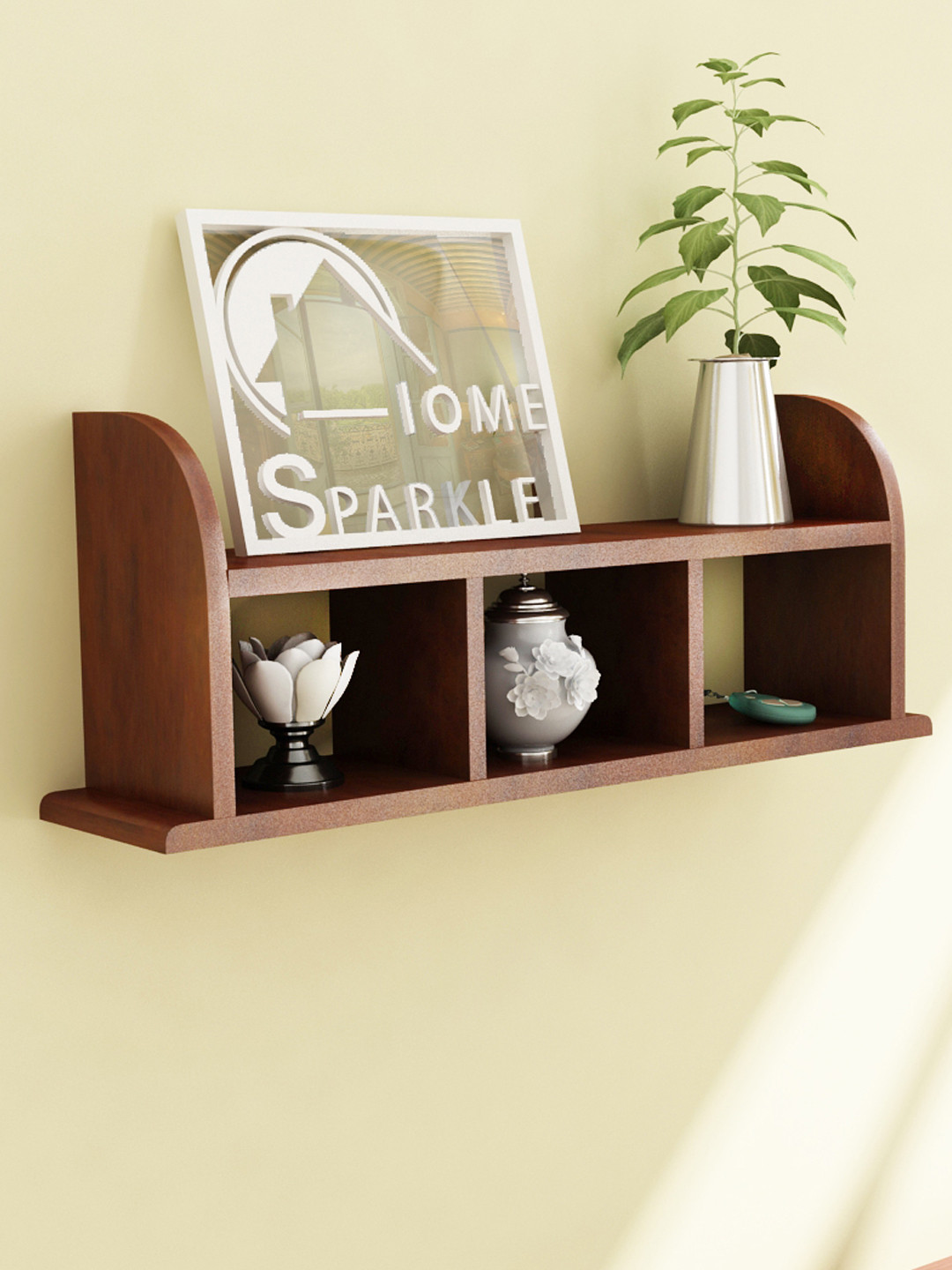 Buy Home Sparkle Brown Wall Shelf Wall Shelves for Unisex 1753678