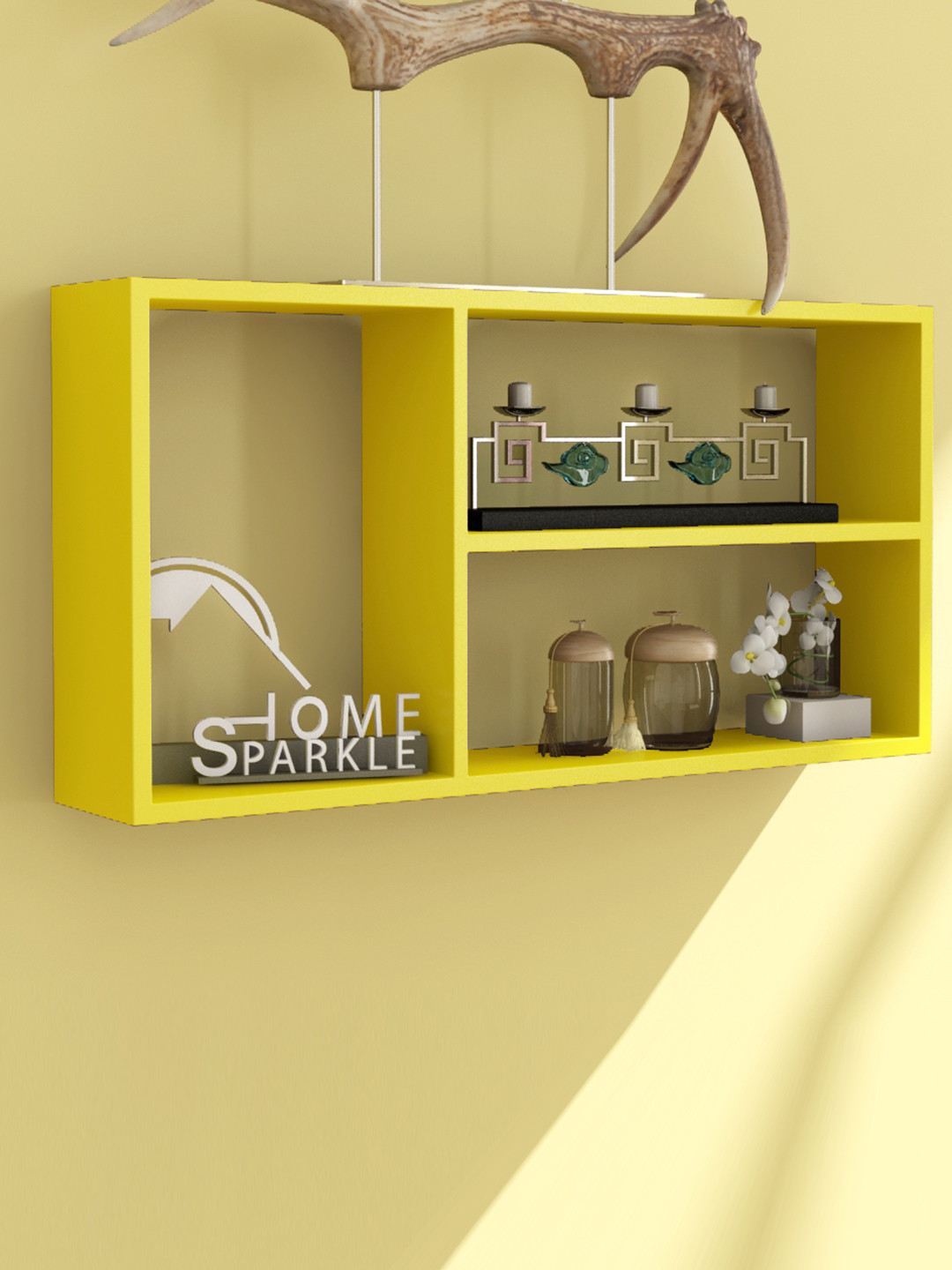 Buy Home Sparkle Yellow Wall Shelf Wall Shelves for Unisex 1753705