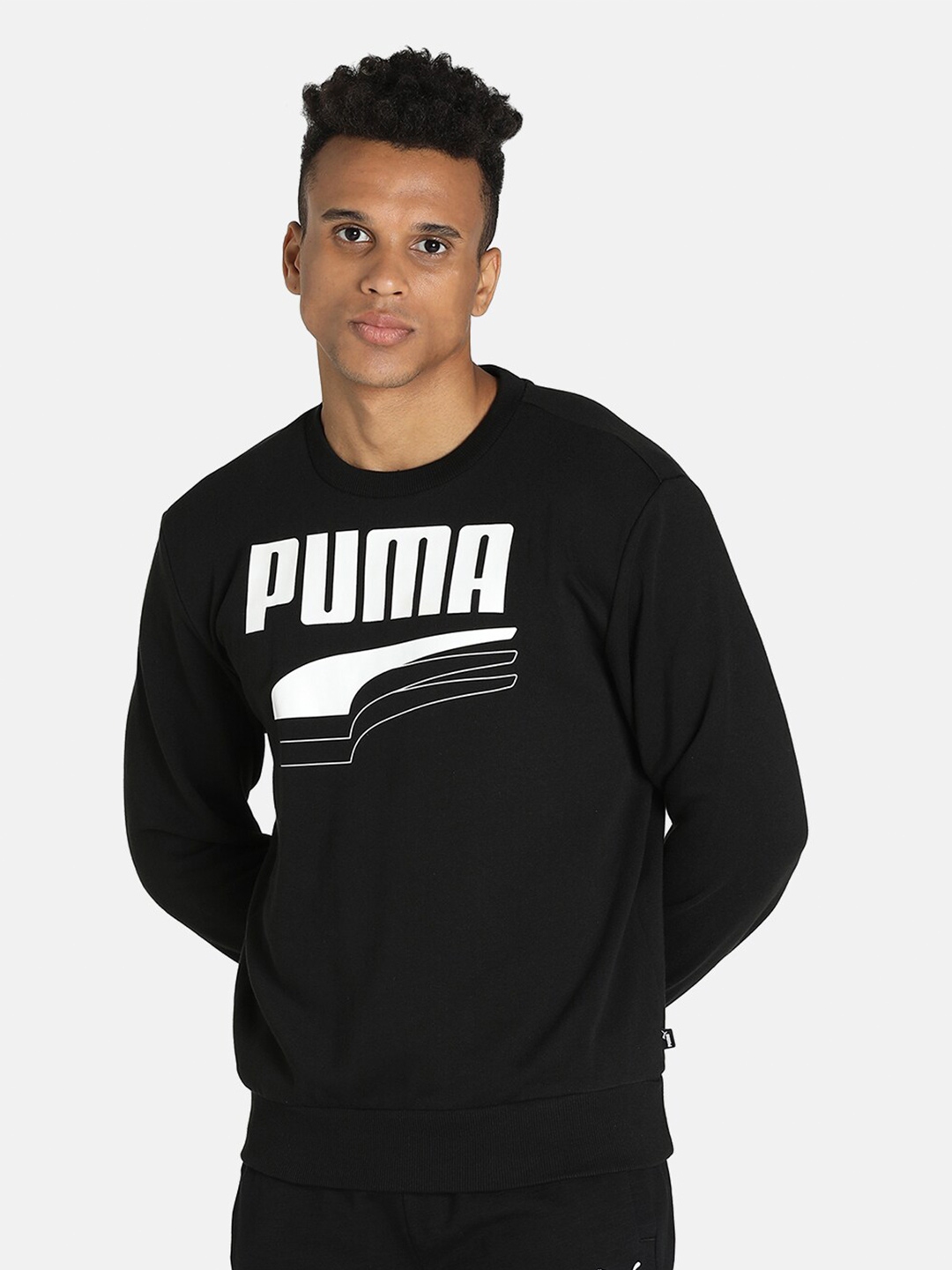 Buy Puma Men Black Printed Cotton Sweatshirt - Sweatshirts for Men ...