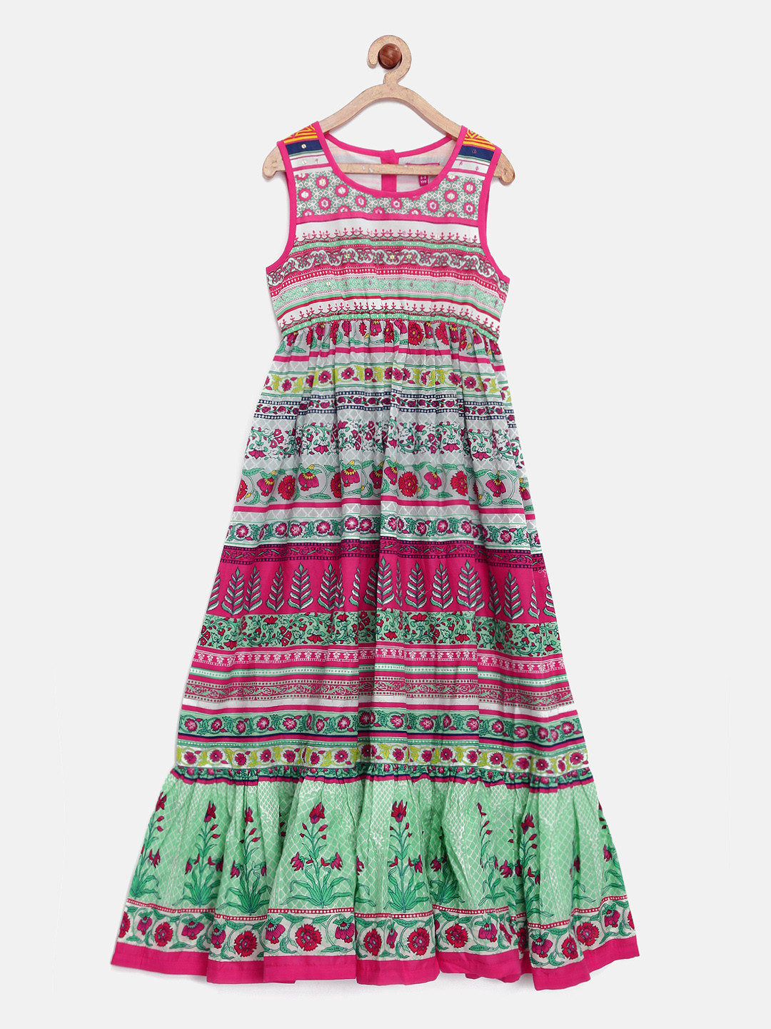 Buy Biba Girls Multicoloured Printed A Line Midi Dress Dresses for
