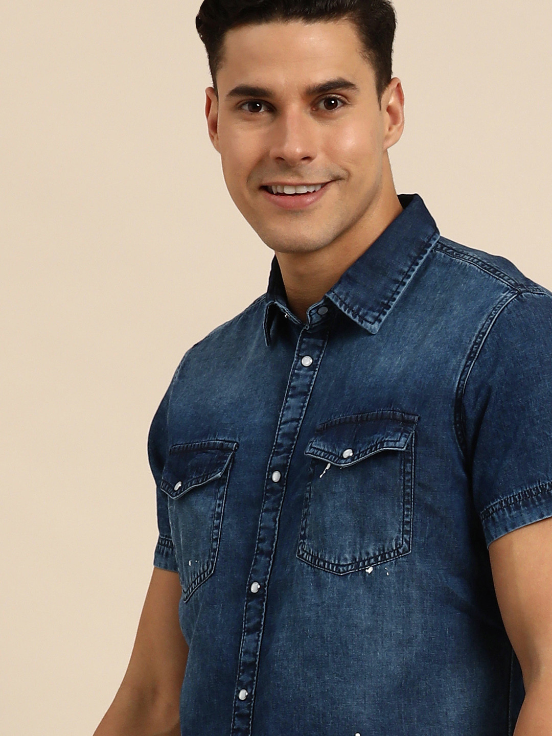 White Slim Fit Regular Collar Men's Shirt by Being Human Clothing