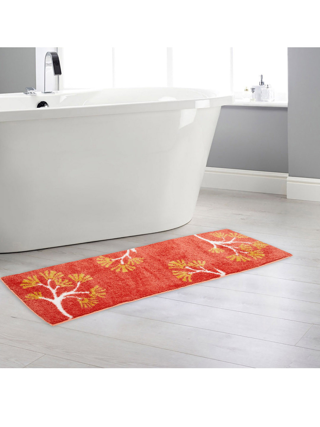 Buy Home Centre Red Textured Bath Runner Runners for Unisex 17540710