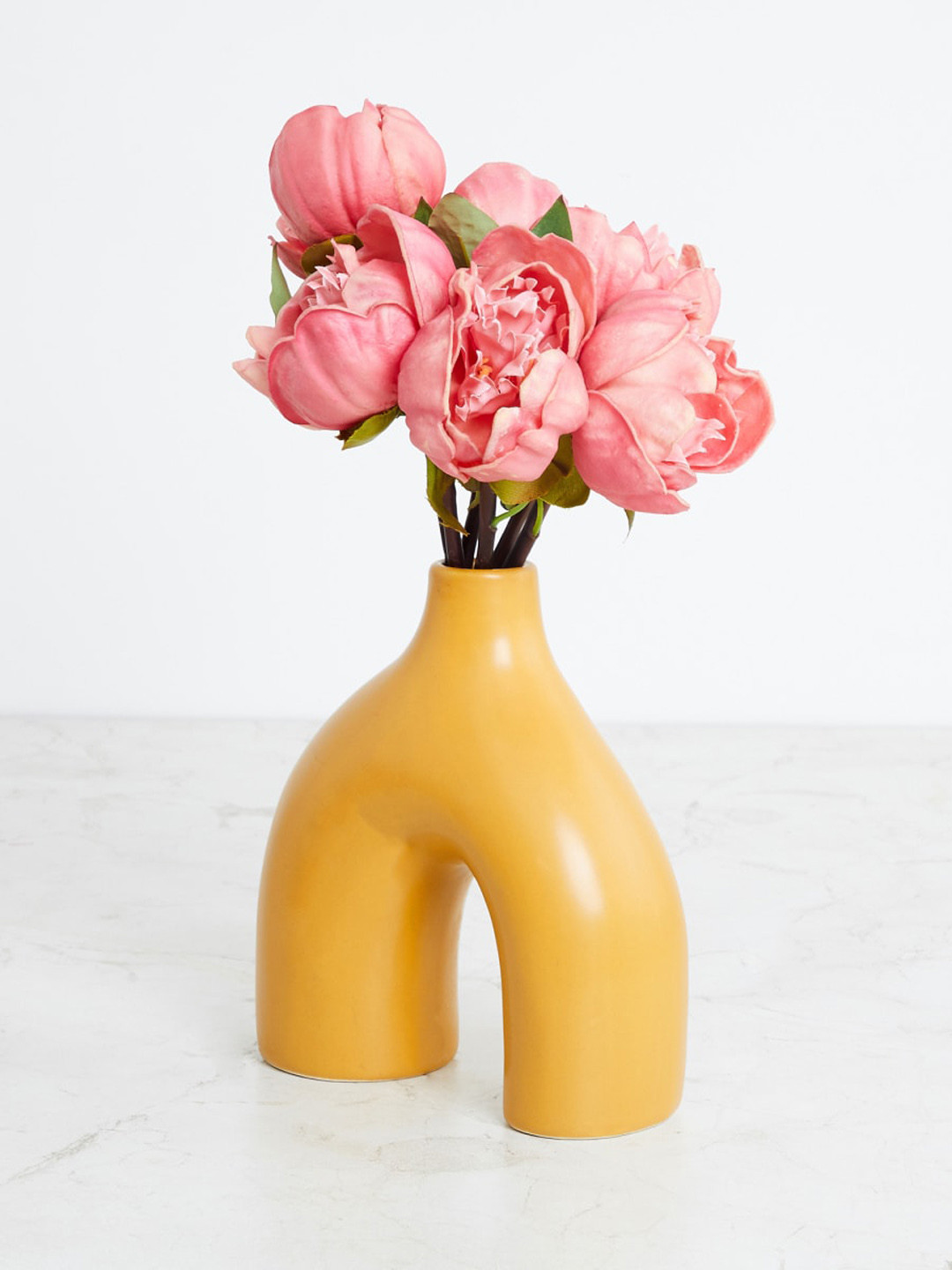 Buy Home Centre Yellow Solid Ceramic Flower Vase Vases for Unisex