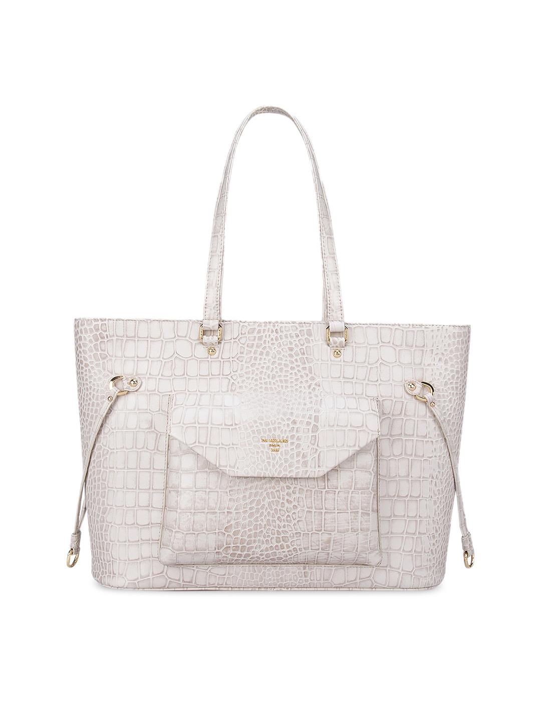 Buy Da Milano Off White Textured Leather Shopper Shoulder Bag
