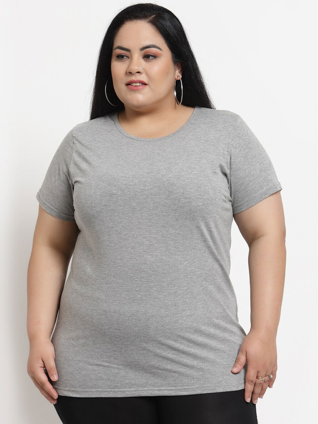 Buy PlusS Women Grey Solid T Shirt - Tshirts for Women 17545136 | Myntra