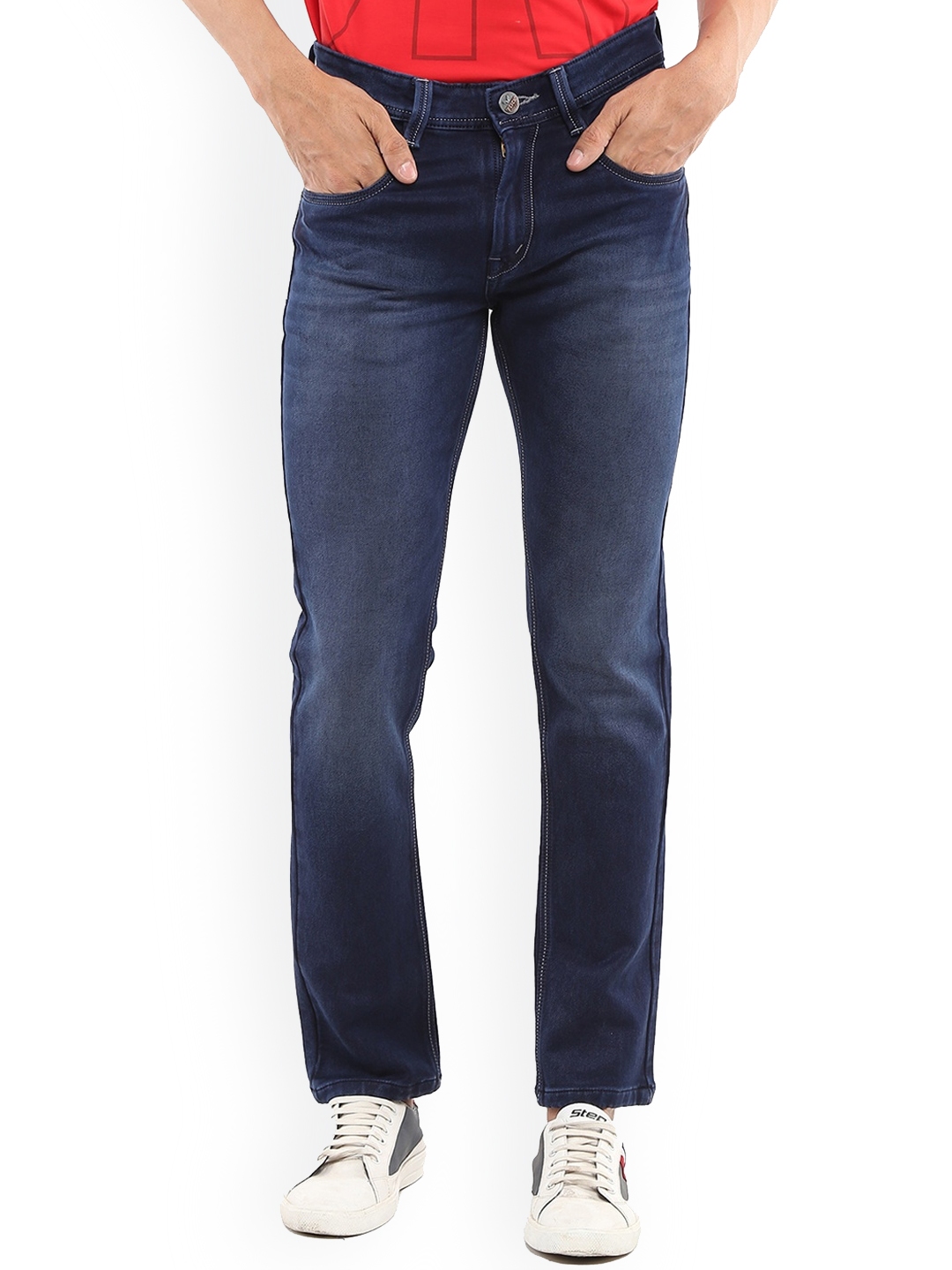 Buy V Mart Men Navy Blue Slim Fit Heavy Fade Stretchable Jeans Jeans