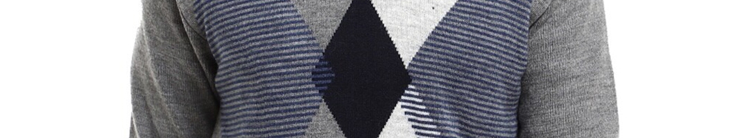 Buy V Mart Men Grey Self Design Cotton Sweaters - Sweaters for Men ...