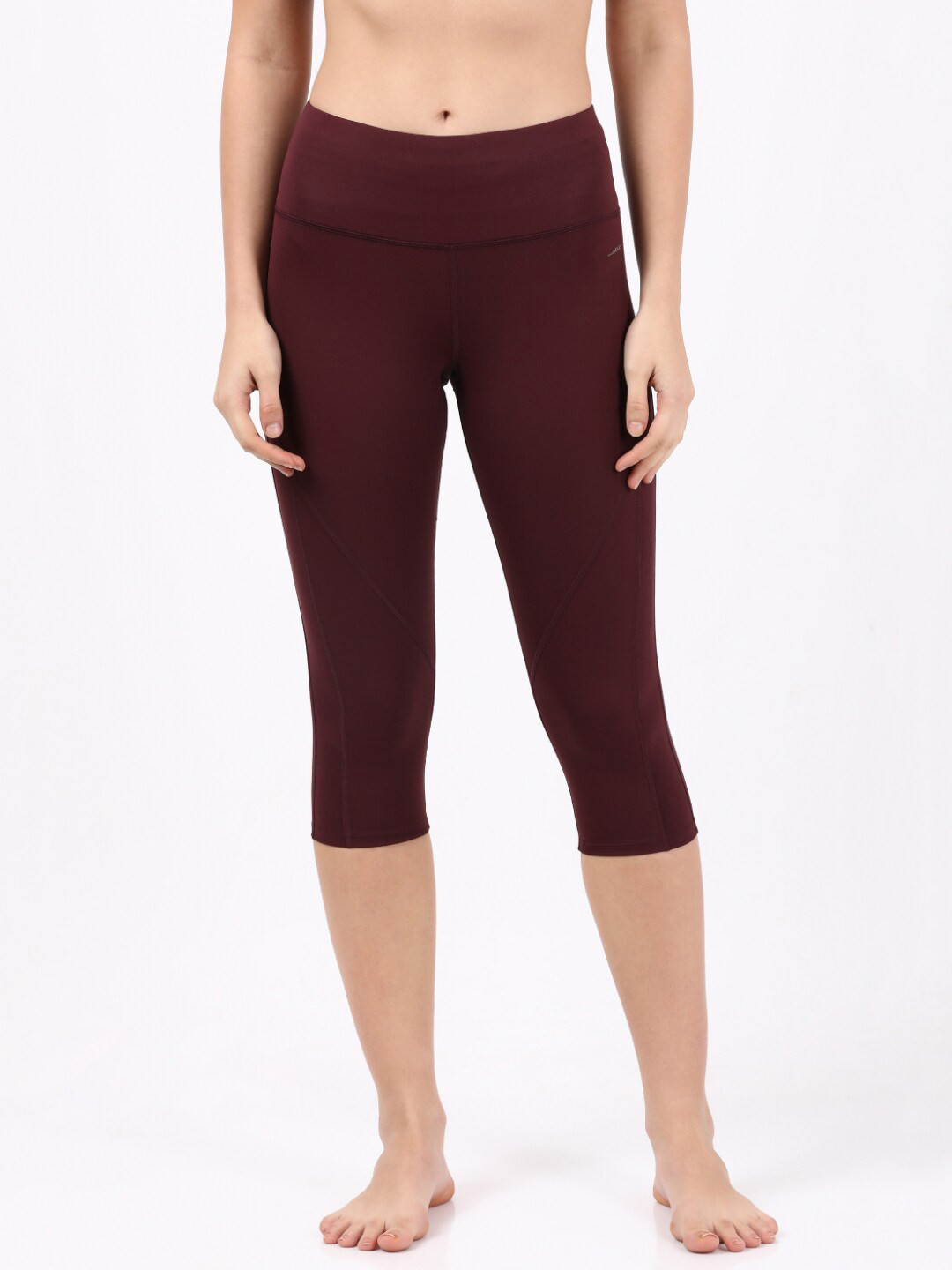 Buy Jockey Women Wine Red Solid Slim Fit Yoga Tights Tights for Women