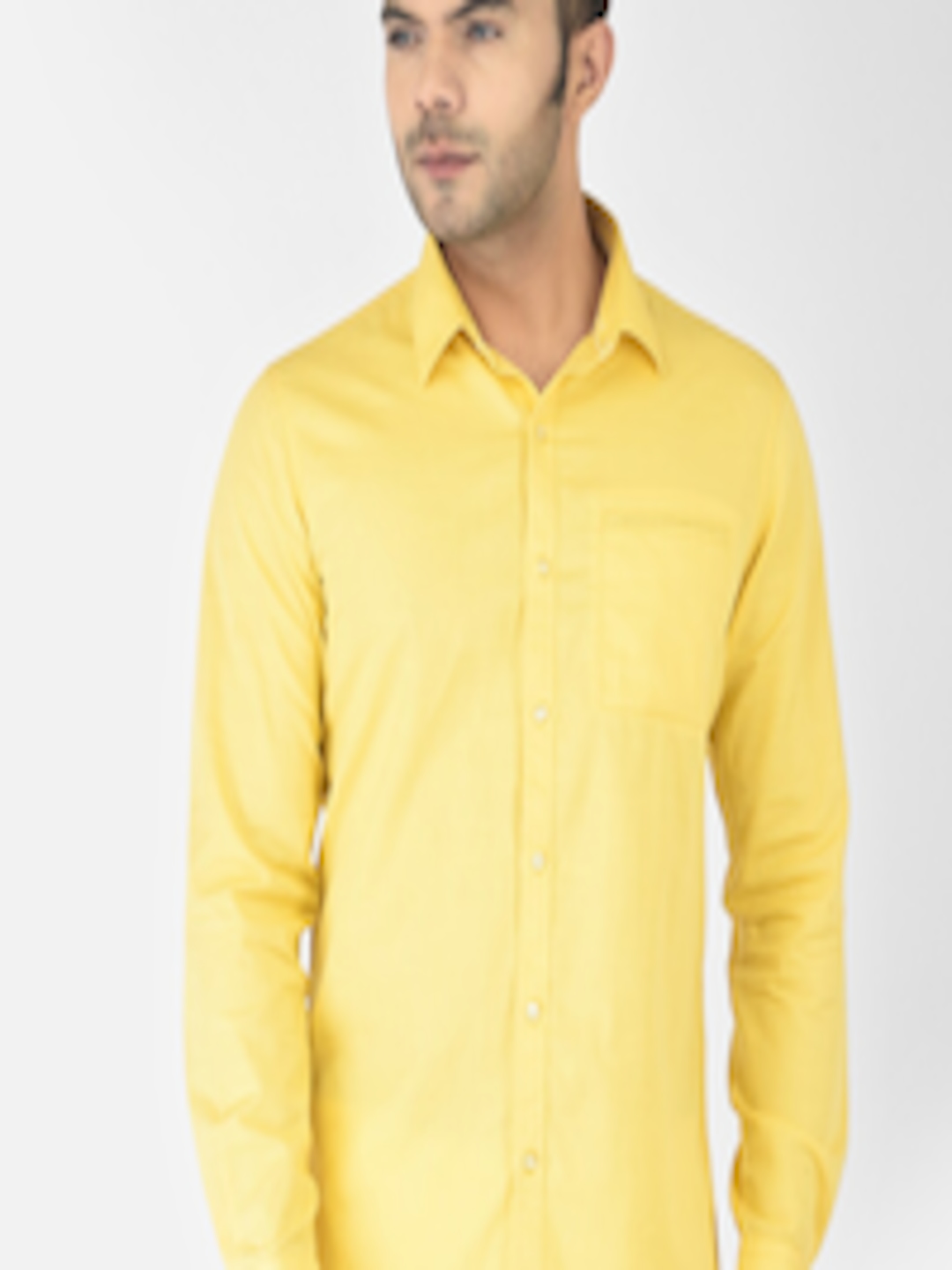 Buy Canary London Men Yellow Smart Slim Fit Casual Shirt - Shirts for ...