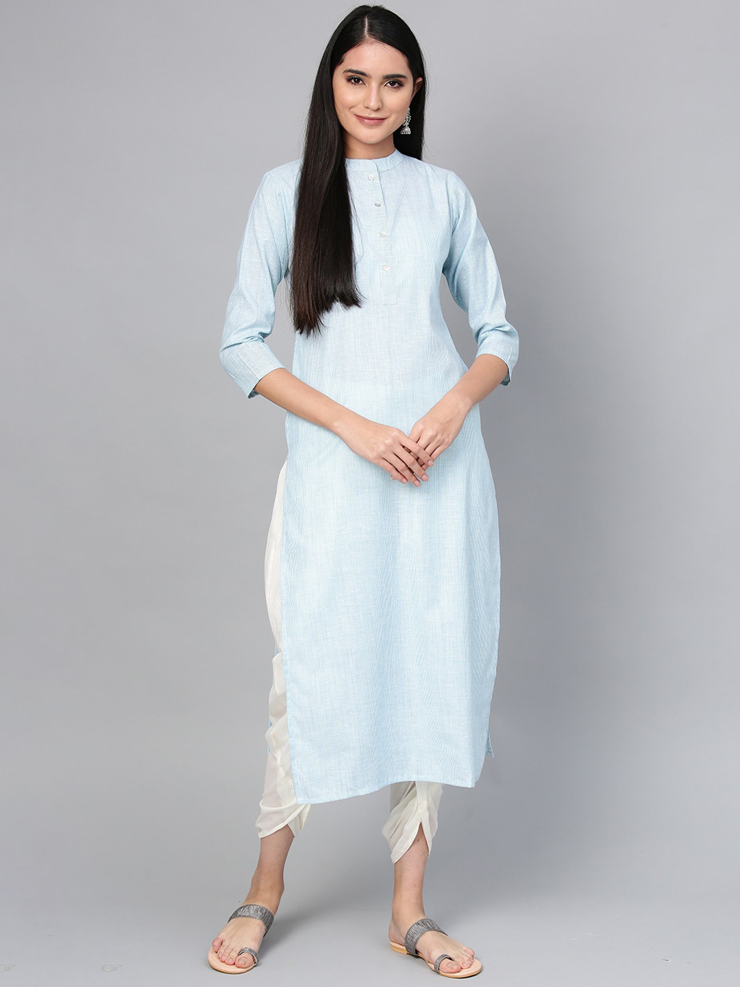 Indo Era Blue Flared A-Line Dresses