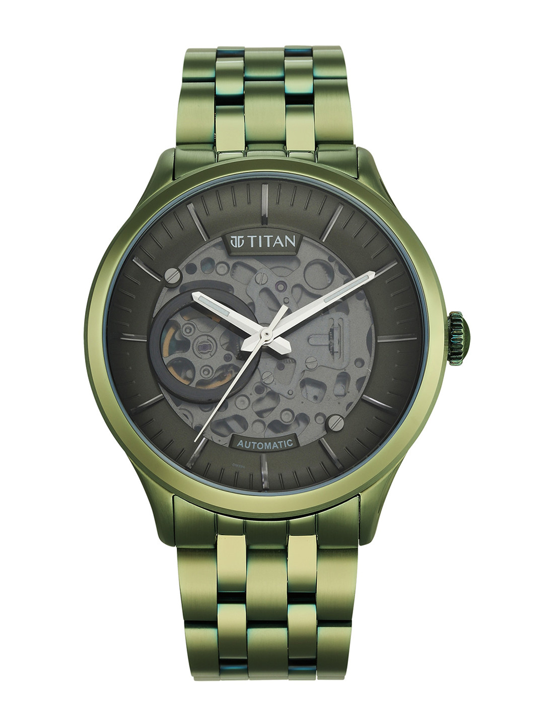 Buy Titan Men Green Skeleton Dial & Green Stainless Steel Bracelet