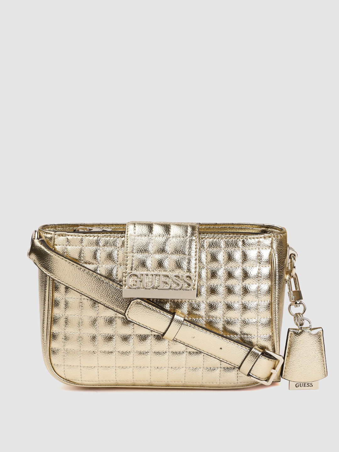 Buy GUESS Gold Toned Quilted Sling Bag Handbags for Women 17556638