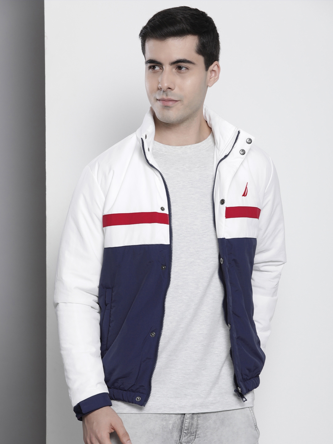 Buy Nautica Men Colourblocked Hooded Padded Jacket - Jackets for Men ...