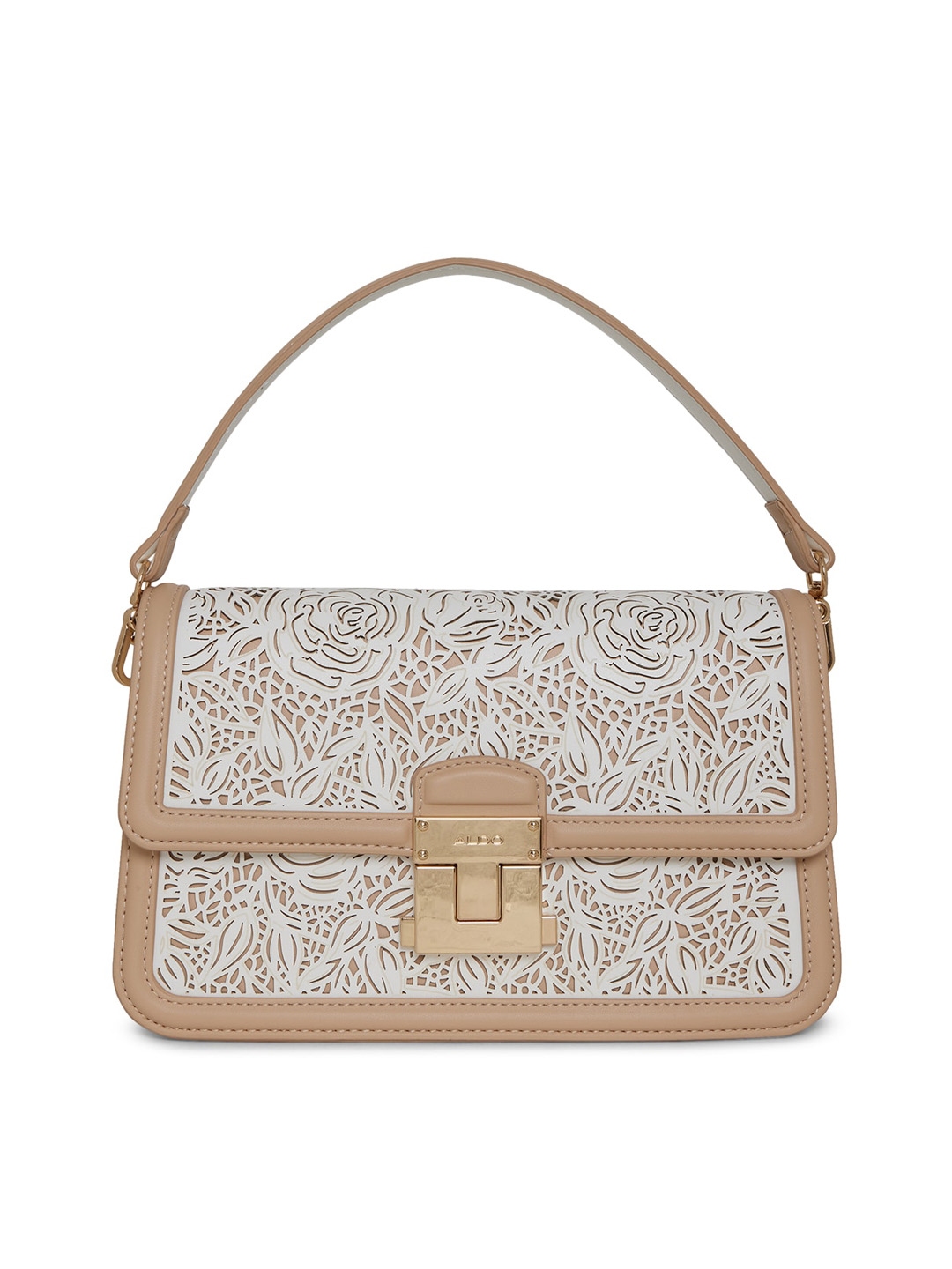 Buy ALDO White Floral Structured Handheld Bag - Handbags for Women ...