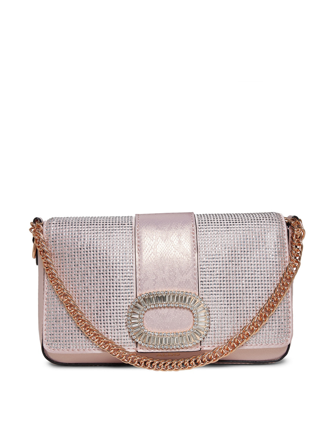 Buy ALDO Pink Embellished Structured Sling Bag Handbags for Women