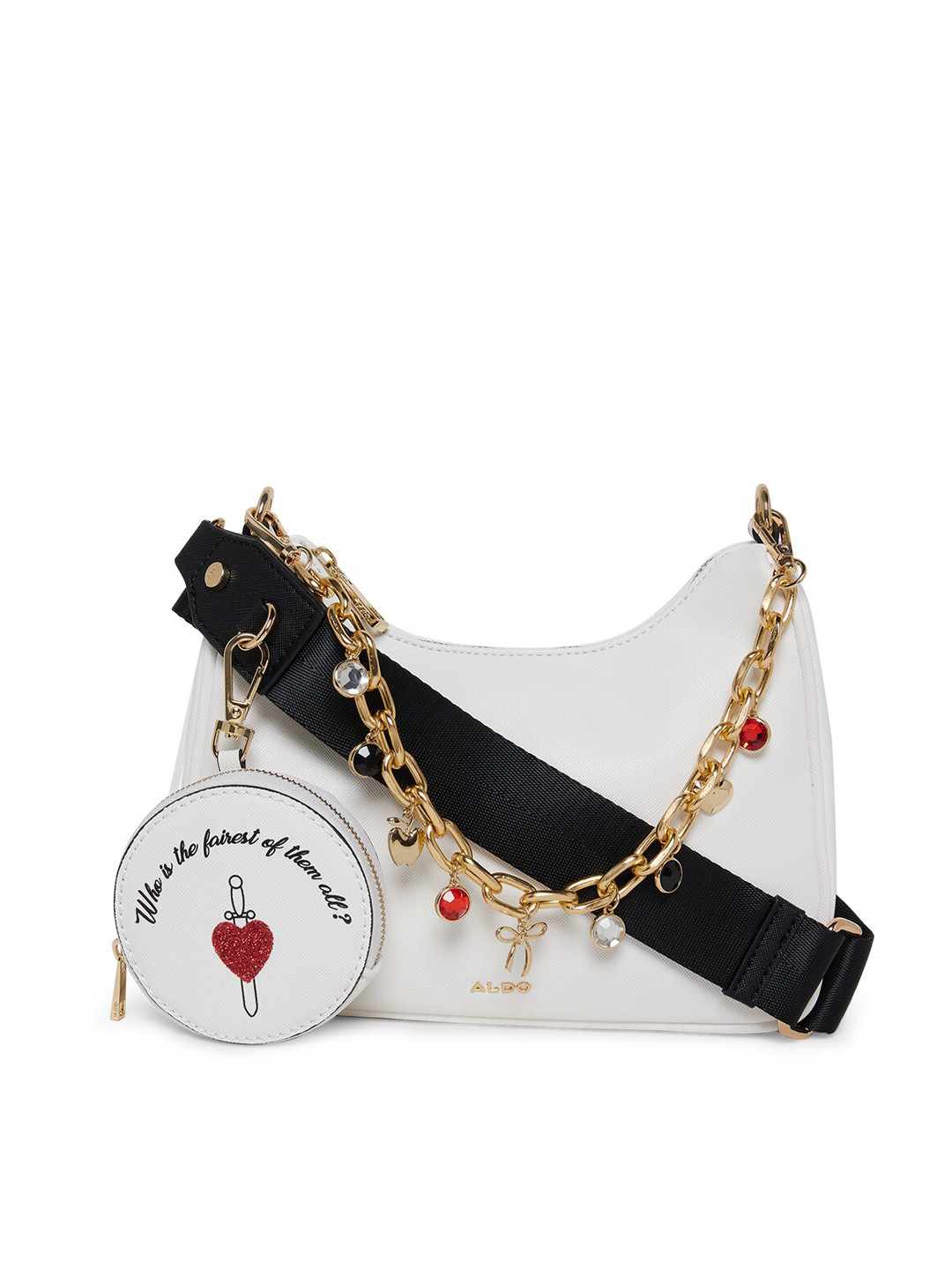 Buy ALDO White Embellished Structured Hobo Bag Handbags for Women