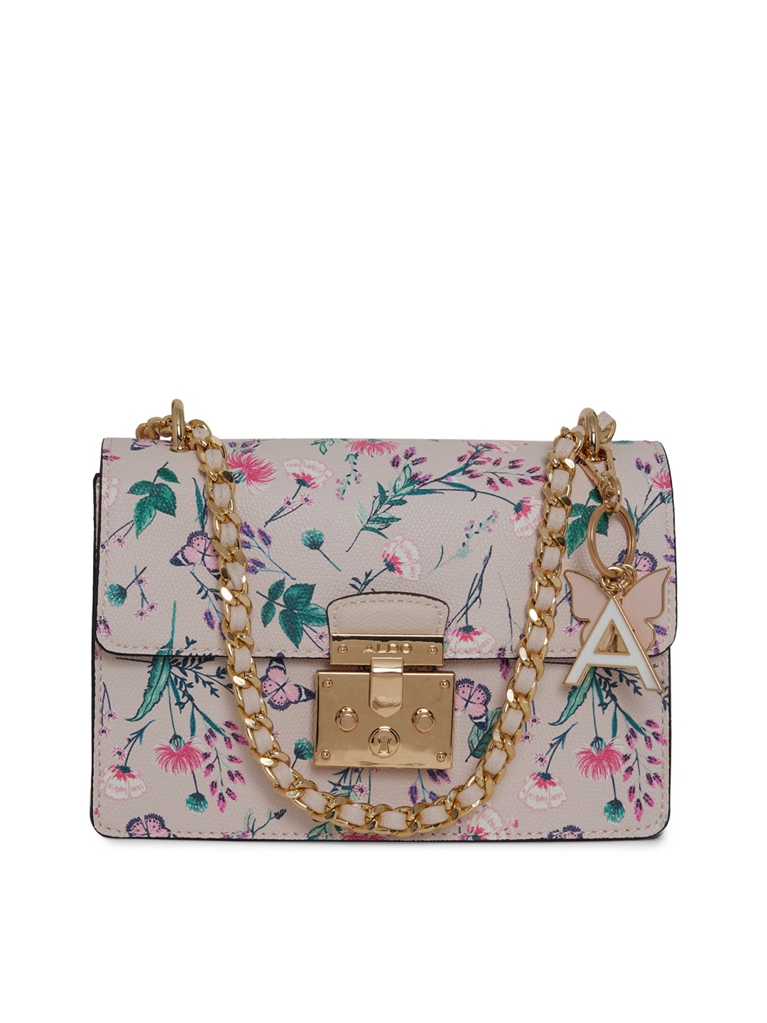 Buy ALDO Pink Floral Printed Structured Sling Bag - Handbags for Women ...