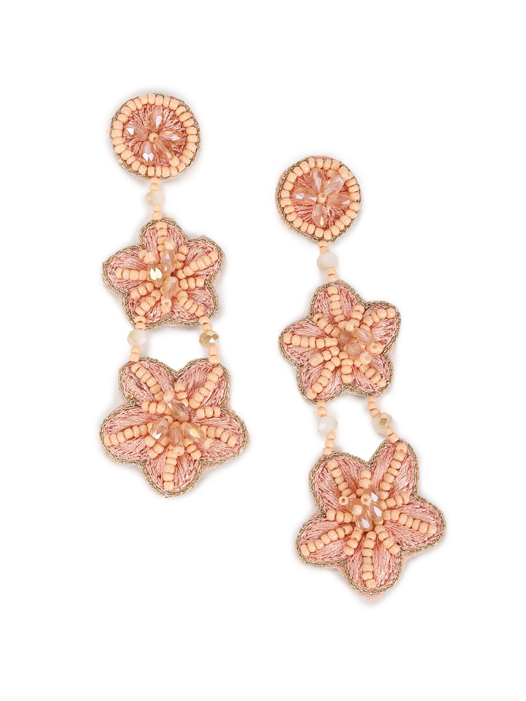 Buy FOREVER 21 Peach Coloured Artificial Beads Contemporary Drop