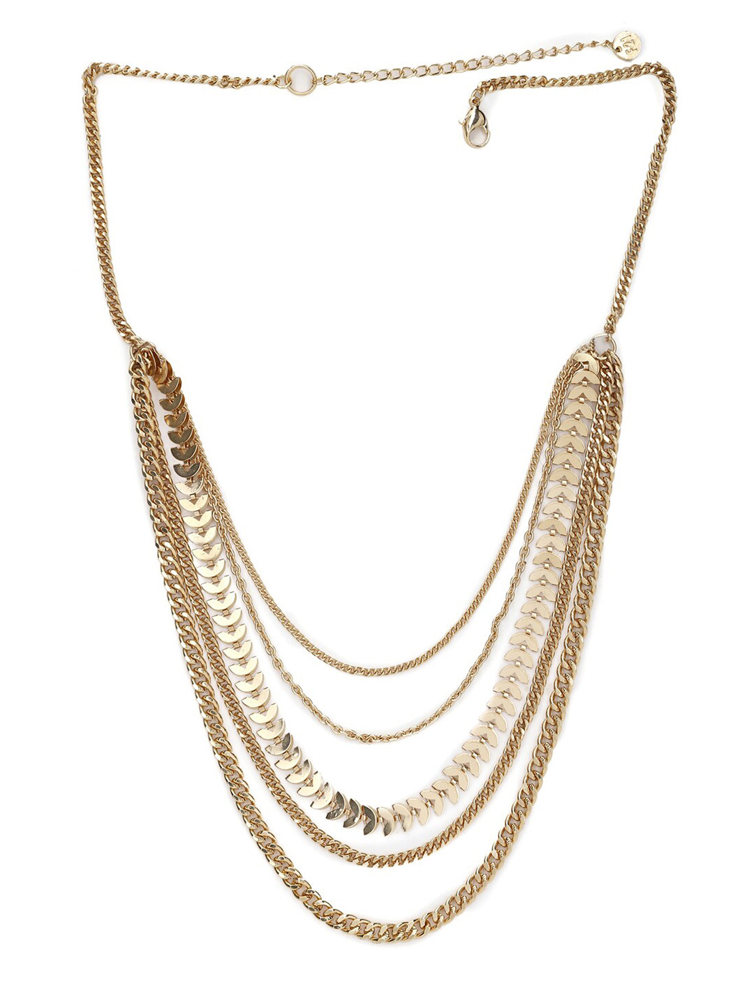 Buy FOREVER 21 Gold Toned Layered Chain Necklace And Chains for Women