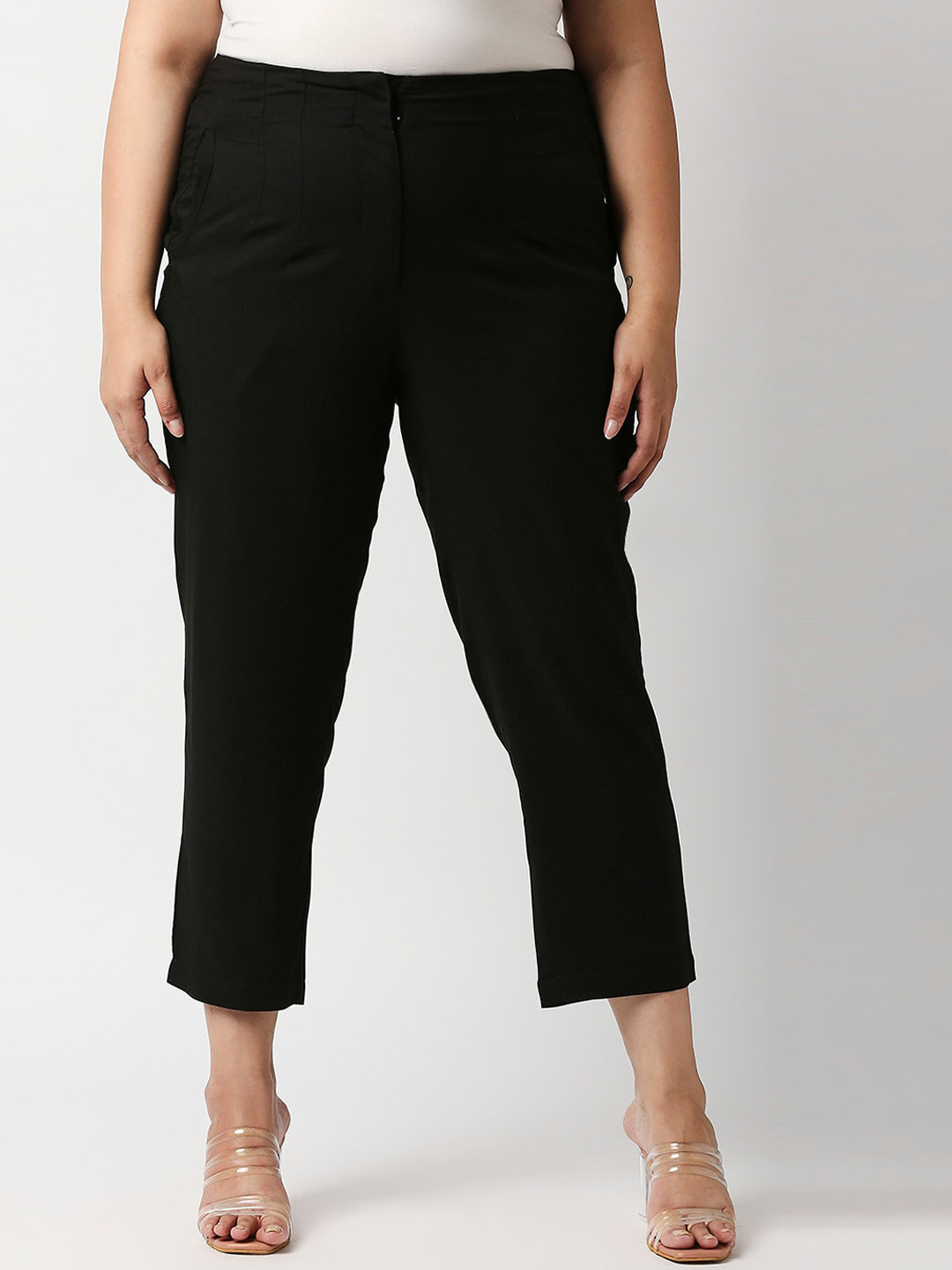 Buy 20Dresses Women Plus Size Black Loose Fit Trousers Trousers for