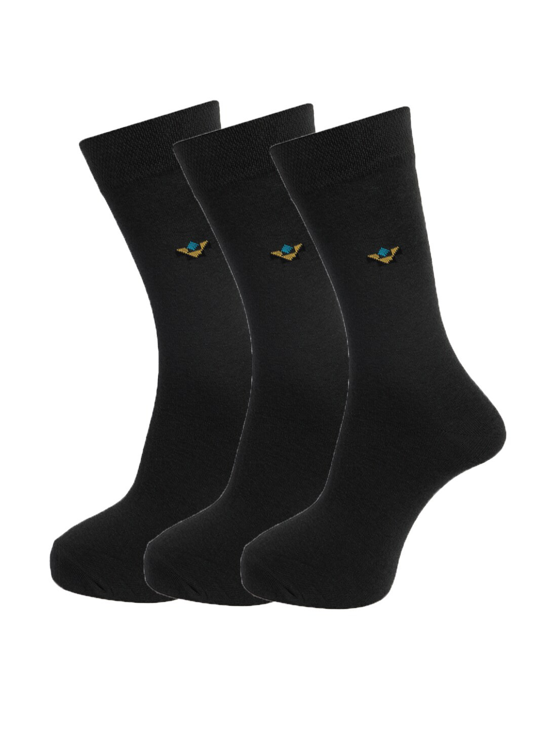 Buy Dollar Socks Men Pack Of 3 Black Solid Cotton Above Ankle Socks