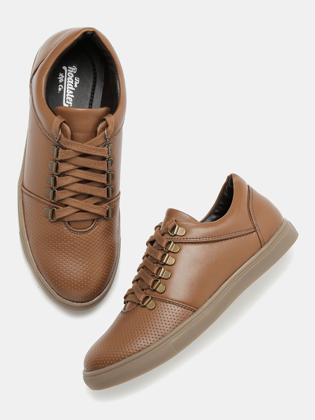 Buy Roadster Men Brown Perforated Sneakers Casual Shoes