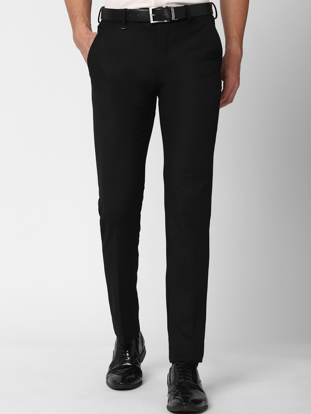 Buy Van Heusen Men Black Slim Fit Trousers Trousers for Men 17597694
