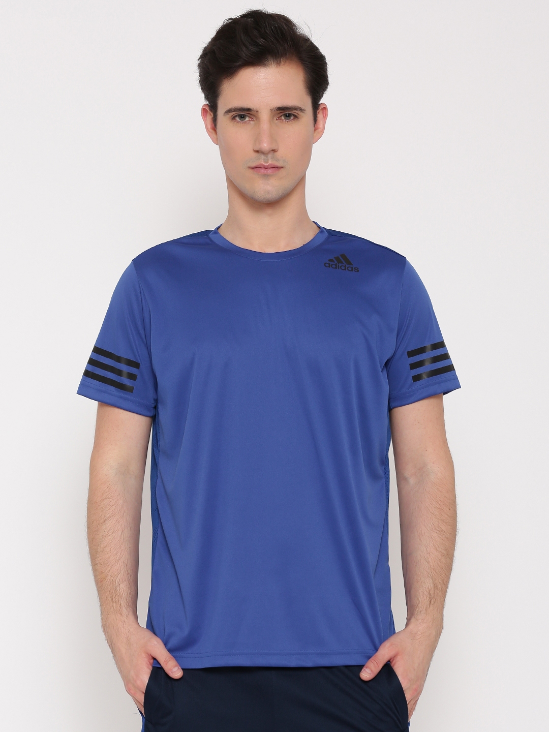 Buy ADIDAS Men Blue Climacool Solid Round Neck T Shirt - Tshirts for ...