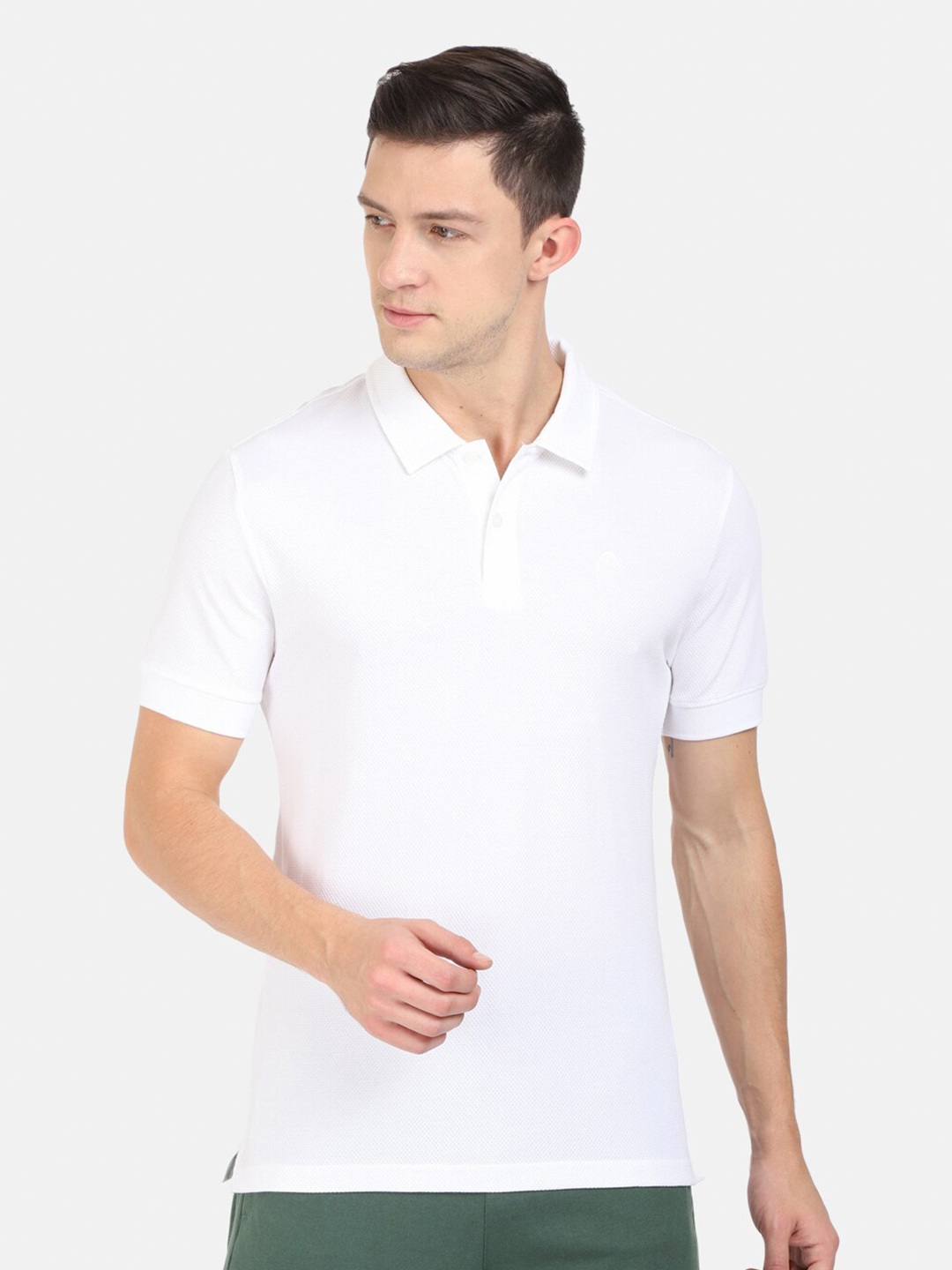Buy Head Men White Polo Collar Slim Fit Outdoor T Shirt - Tshirts for ...