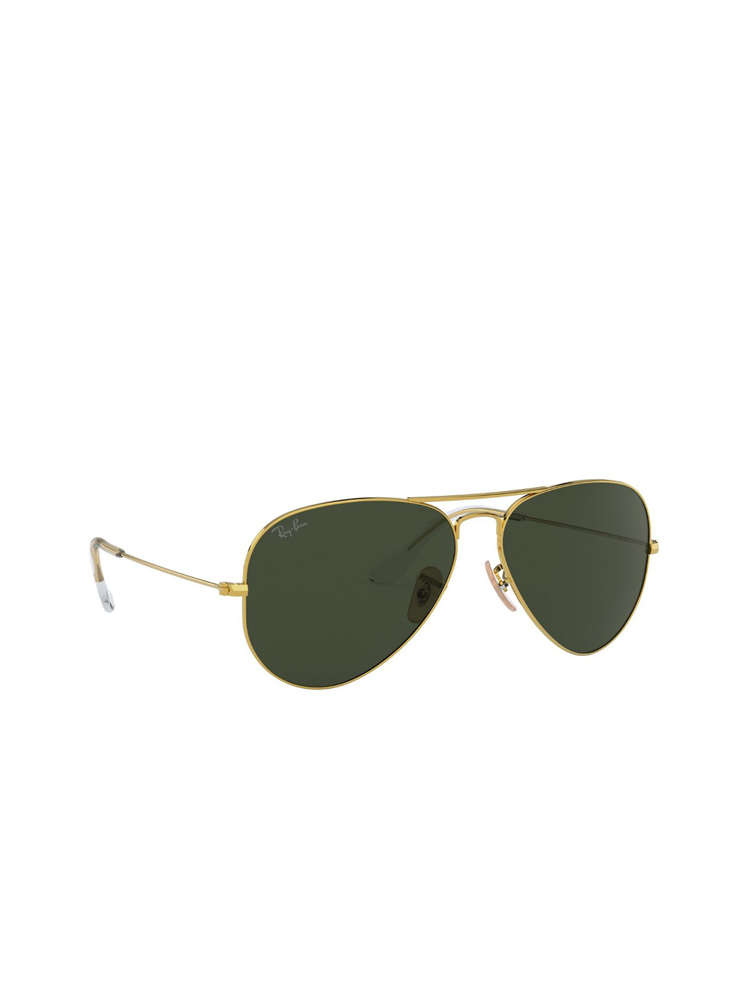 Buy Ray Ban Unisex Green Lens & Gold Toned UV Protected Aviator