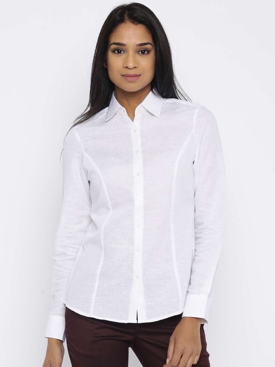 Buy Park Avenue White Solid Formal Shirt - Shirts for Women 1760537 ...