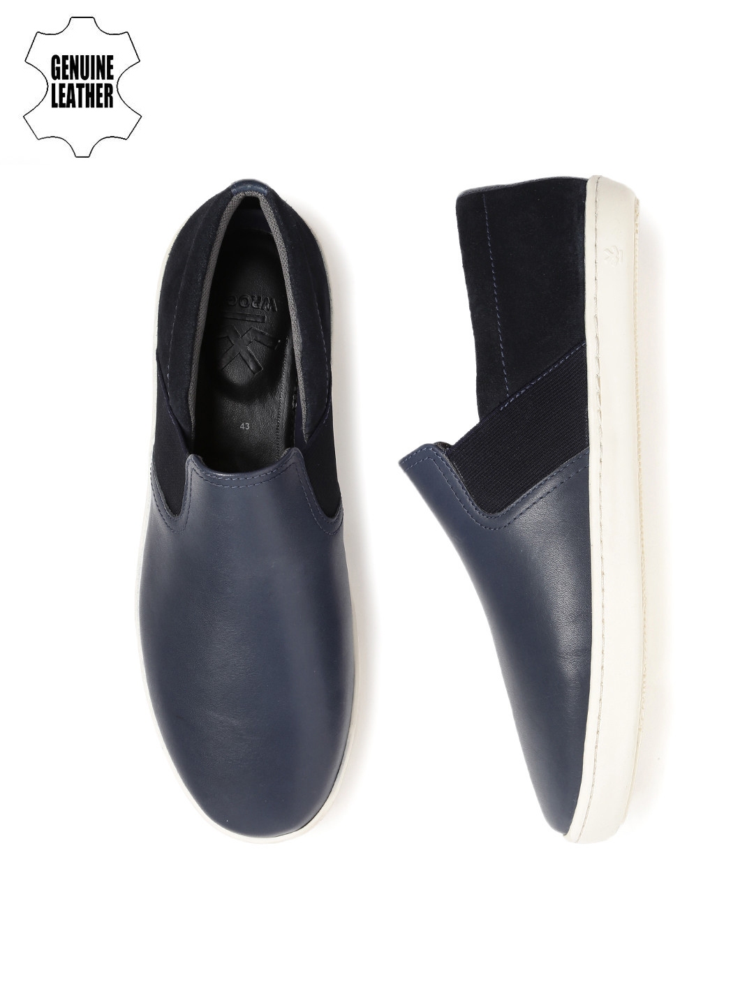 Buy WROGN Men Navy Solid Slip On Sneakers - Casual Shoes for Men ...
